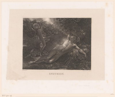 Endymion bezocht av Diana Endymion (titel på objekt) av Alexandre Vincent Sixdeniers