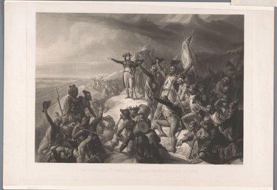 Napoleon Bonapartes övertog över de Alpen General Bonaparte korsar Alperna (titel på objektet) av Alexandre Vincent Sixdeniers