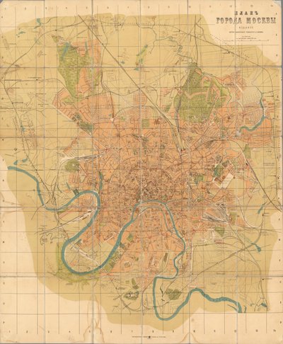 Plan över Moskva, 1916. av Alexei Alexeevich Ilyin