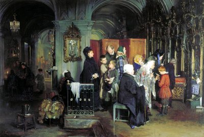 Före bekännelsen, 1877. av Alexei Ivanovich Korzukhin
