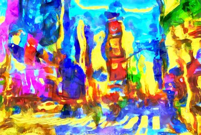 Crossroads,2020,(blandteknik) av Alexei Makhov