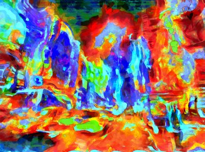 Stjärna över stad,2020,(blandteknik) av Alexei Makhov