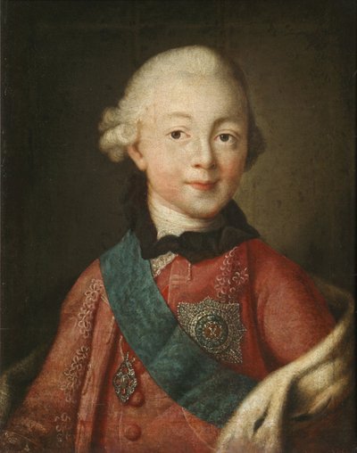 Porträtt av storhertig Pavel Petrovich 1754-1801, 1765 av Alexei Petrovich Antropov