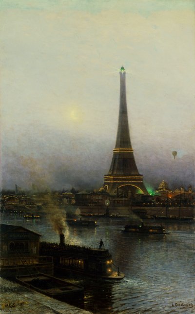 Eiffeltornet på natten, 1889. av Alexei Petrovich Bogolyubov