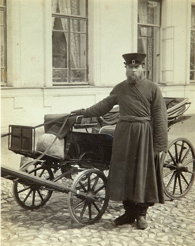 En kusk. Albumin Foto av Alexei Sergeevich Mazurin (1846-efter 1914) av Alexei Sergeevich Mazurin