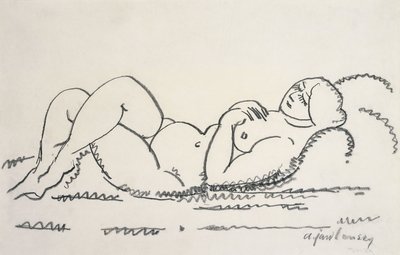 Naken kvinna; Naken kvinna, ca 1912 av Alexej von Jawlensky