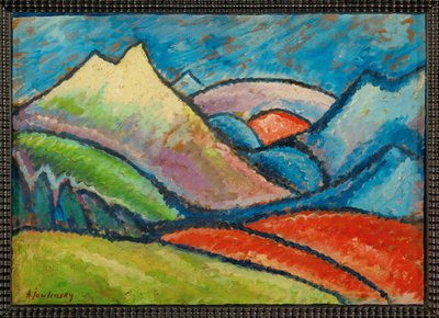 Landskap Oberstdorf (målning på duk) av Alexej von Jawlensky