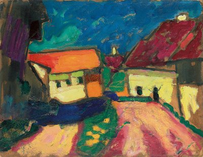 Landskapsstudie, byväg, ca. 1908 av Alexej von Jawlensky