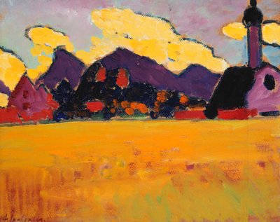 Landskap nära Murnau; Landskap nära Murnau, c.1910 av Alexej von Jawlensky