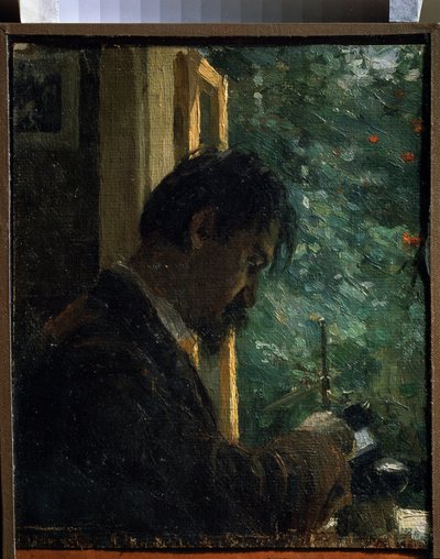 ""Gravören Vasiliy Mate (Mathe) (1856-1917) på jobbet"" Målning av Alexei von Javlensky (Alexi von Jawlensky, Alexej von Javlenski) (1864-1941) 1892 Statens ryska museum Sankt Petersburg av Alexej von Jawlensky