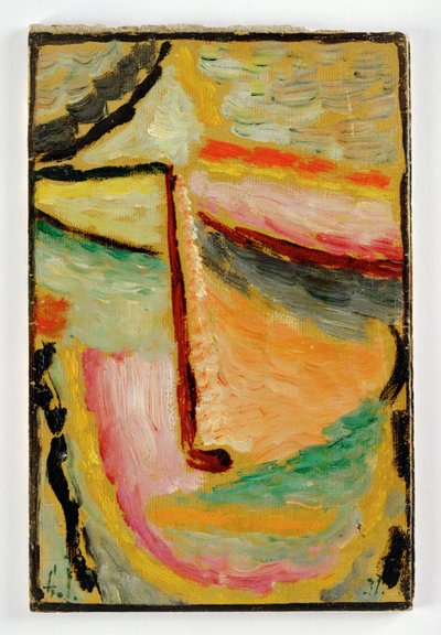 Litet abstrakt huvud (olja på kartong) av Alexej von Jawlensky