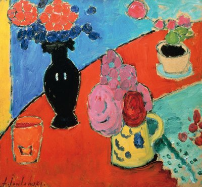 Stilleben med vas och kanna, av Alexei Jawlensky (1864-1941) av Alexej von Jawlensky