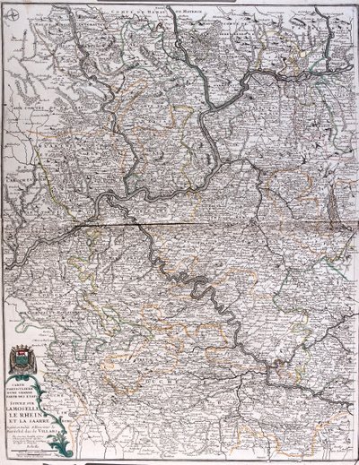 Die Staaten am Fluss Mosel, Rhein und Saar, Deutschland - von A von Alexis-Hubert Jaillot