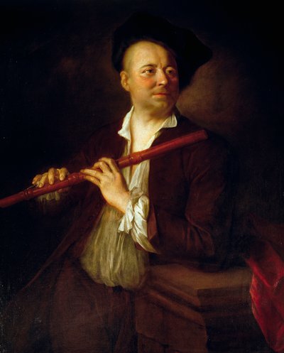 Porträtt av flöjtist av Alexis Grimoux