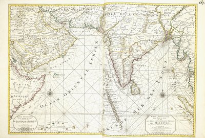 Karta över Afrika, Arabien och Indien av Alexis-Hubert Jaillot