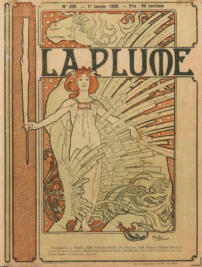 Omslag till La Plume nr 209, 1898. av Alfons Marie Mucha