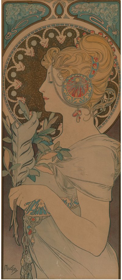 Fjäder, 1899. av Alfons Marie Mucha