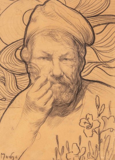 Självporträtt, 1900-1910-tal. av Alfons Marie Mucha