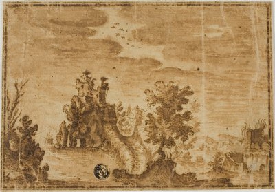 Älvslott i landskap av Alfonso Parigi
