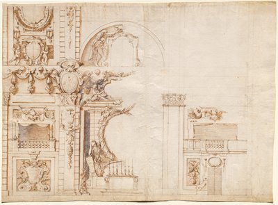 Studie för "Essequie" genomfördes i San Lorenzo, Florens, 1637 för att hedra den helige romerske kejsaren Ferdinand II av Alfonso Parigi
