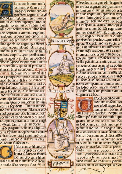 Genealogiskt träd för kungarna i Asturiens och Leons kungadömen, från "Genealogy of the Kings of Spain" av Alonso de Cartagena av Alfonso de Cartagena