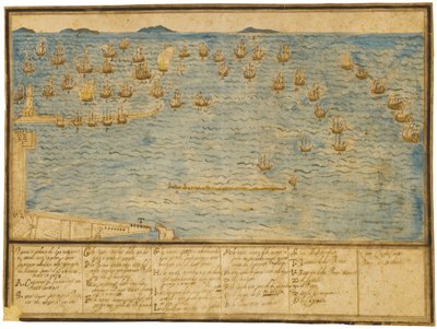 En topografisk skildring av slaget vid Leghorn, c.1653 av Alfonso the Younger Parigi