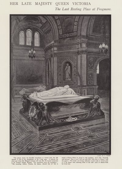 Drottning Victorias sista viloplats vid Frogmore (litho) av Alfred (after) Pearse