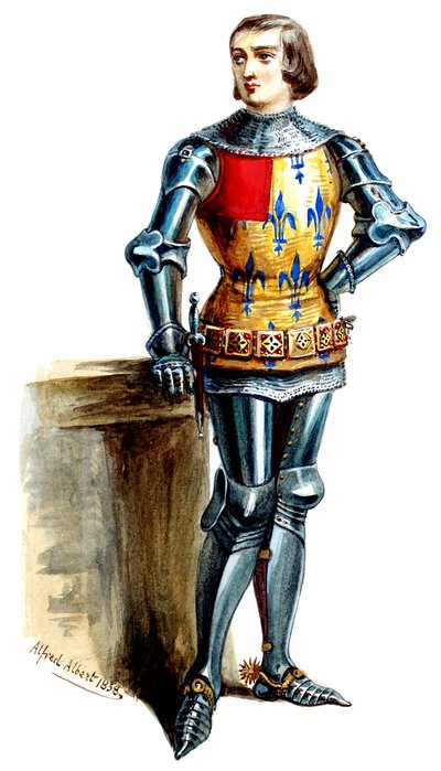 Halévy - La magicienne - kostymmodeller av Alfred Albert - 03. (Réné), M. Gueymard, 1:a kostymen (retuscherad) av Alfred Albert
