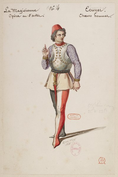 Halévy - La magicienne - kostymmodeller av Alfred Albert - 04. Ecuyer, manskör av Alfred Albert