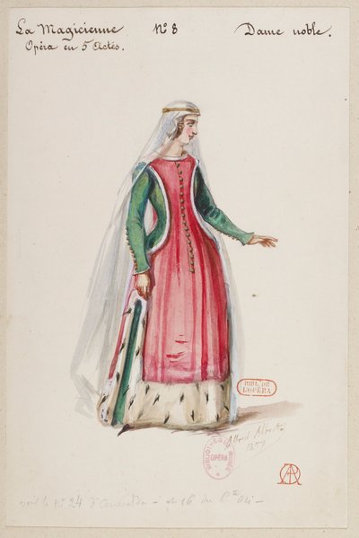 Halévy - La magicienne - kostymmodeller av Alfred Albert - 08. Den ädla damen av Alfred Albert