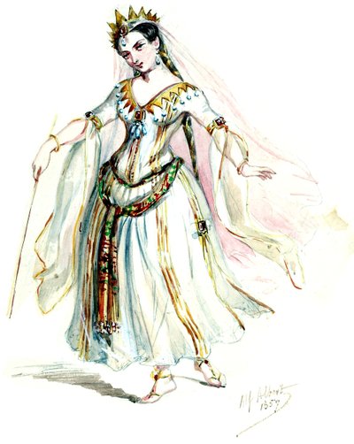 Halévy - La magicienne - kostymmodeller av Alfred Albert - 10. älvor, damkör (retuscherad) av Alfred Albert