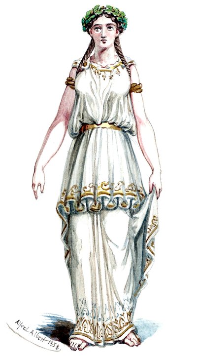 Halévy - La magicienne - kostymmodeller av Alfred Albert - 21. Mélusine, 3:e kostymen (retuscherad) av Alfred Albert