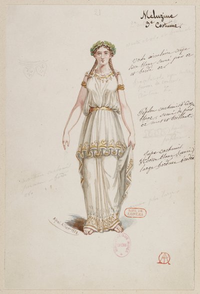 Halévy - La magicienne - kostymmodeller av Alfred Albert - 21. Mélusine, 3:e kostymen av Alfred Albert