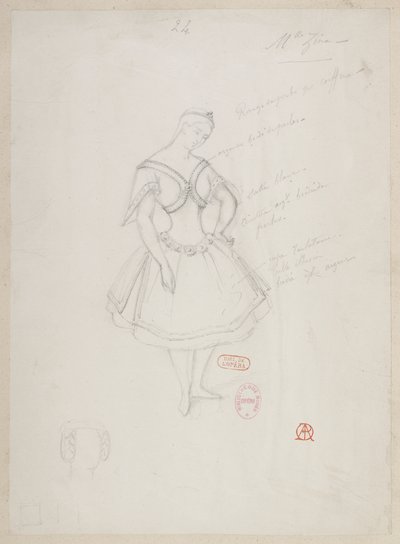 Halévy - La magicienne - kostymmodeller av Alfred Albert - 24. Mlle Zina, (pas de deux) av Alfred Albert