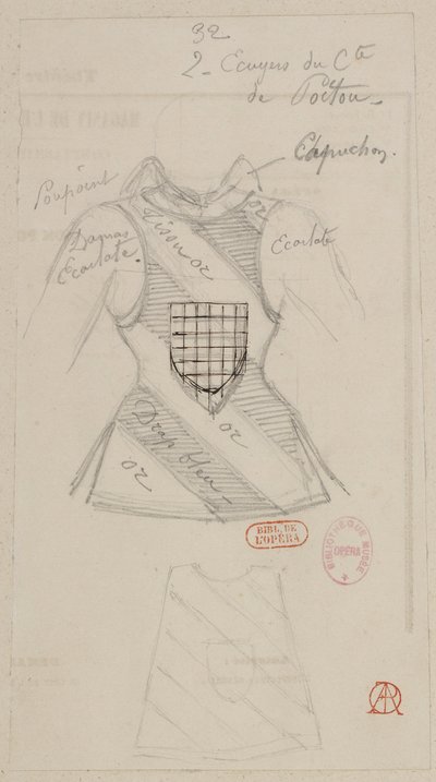 Halévy - La magicienne - kostymmodeller av Alfred Albert - 32. Greven av Poitous väpnare av Alfred Albert