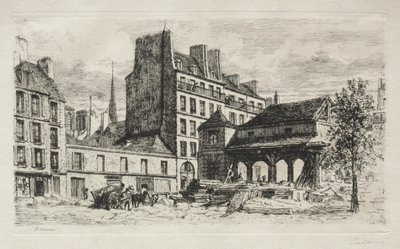 Kalvmarknad i rivning av Alfred Alexandre Delauney