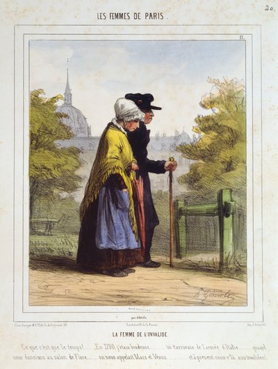 Invalidernas kvinna, från Kvinnorna i Paris, 1841-42 av Alfred Andre Geniole