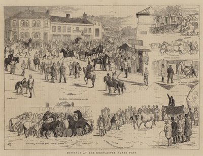 Anteckningar på Horncastle Horse Fair av Alfred Chantrey Corbould