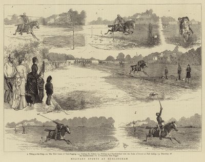 Militära sporter i Hurlingham (gravyr) av Alfred Chantrey Corbould