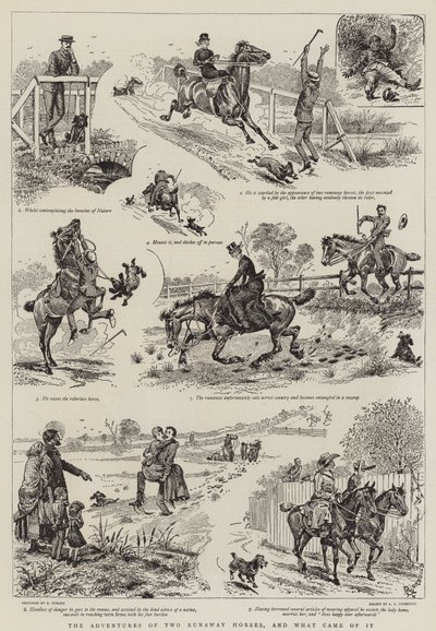 The Adventures of Two Runaway Horses, och vad som kom av det av Alfred Chantrey Corbould