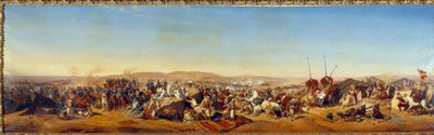 Erövringen av Algeriet (1830-1847): "" Tillfångatagandet av Smalah (Smala) av Abd el Kader (Abd-el-Kader eller Ibn Muhyi al-Din al-Hasani) (1807-1883) av hertigen av Aumale i Taguin av Alfred Charles Ferdinand Decaen