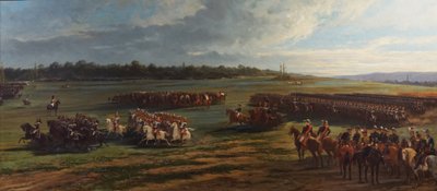 Granskning av kavalleriavdelningen av Longchamp-gardet av Napoleon III och Francois Joseph I av Österrike, 25 oktober 1867 av Alfred Charles Ferdinand Decaen