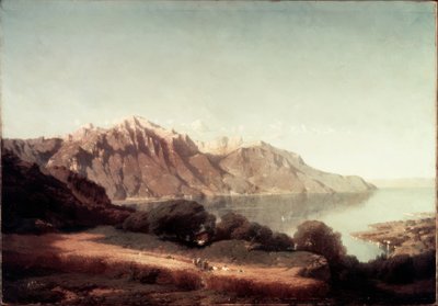 Utsikt över Genèvesjön av Alfred Chavannes