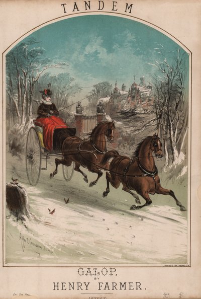 Tandem (färg litho) av Alfred Concanen