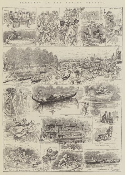 Skisser på Henley Regatta av Alfred Courbould