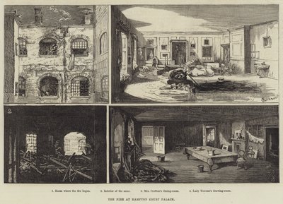 Branden i Hampton Court Palace av Alfred Courbould