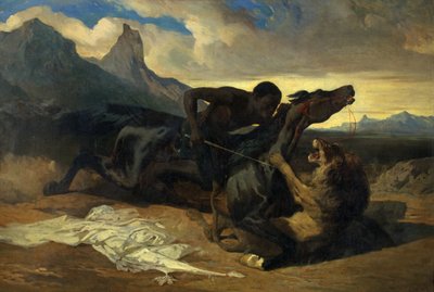 The Combat, ca 1830-35 (olja på duk) av Alfred Dedreux