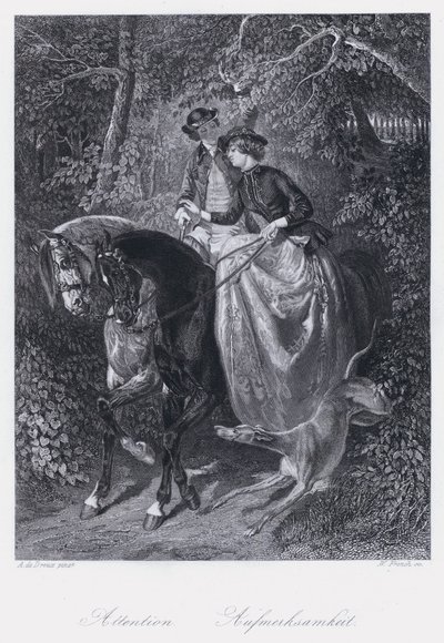 Uppmärksamhet (gravyr) av Alfred Dedreux