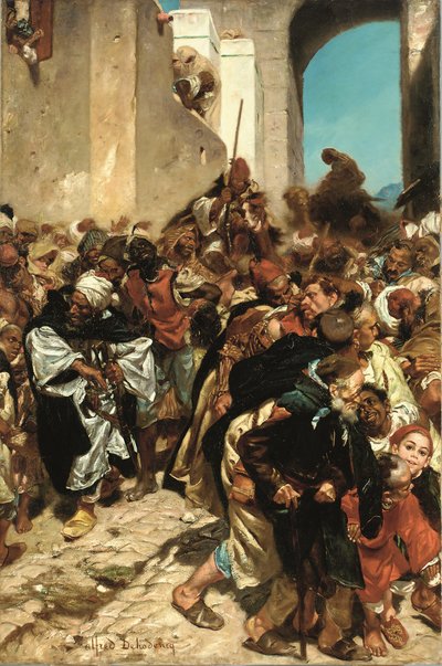 Marockanska fångar (olja på duk) av Alfred Dehodencq