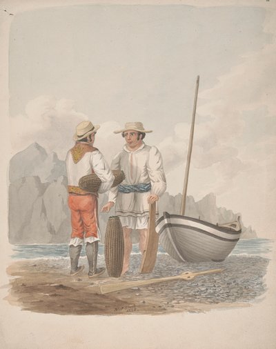 Båtsman och Medianero från Garachics, Teneriffa av Alfred Diston